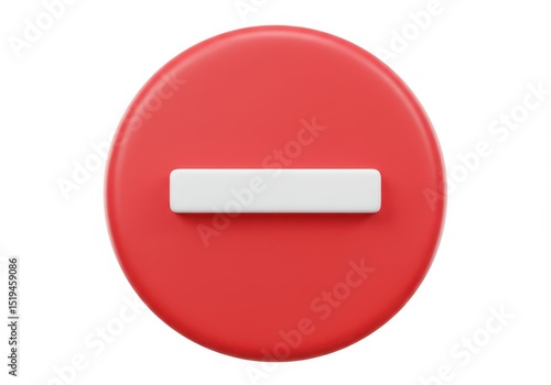3D Illustration of Red prohibition sign with white bar isolated on white background representing restriction and safety Free Download 3D Illustration of Red prohibition sign with white bar isolated on white background representing restriction and safety - GFXLoad