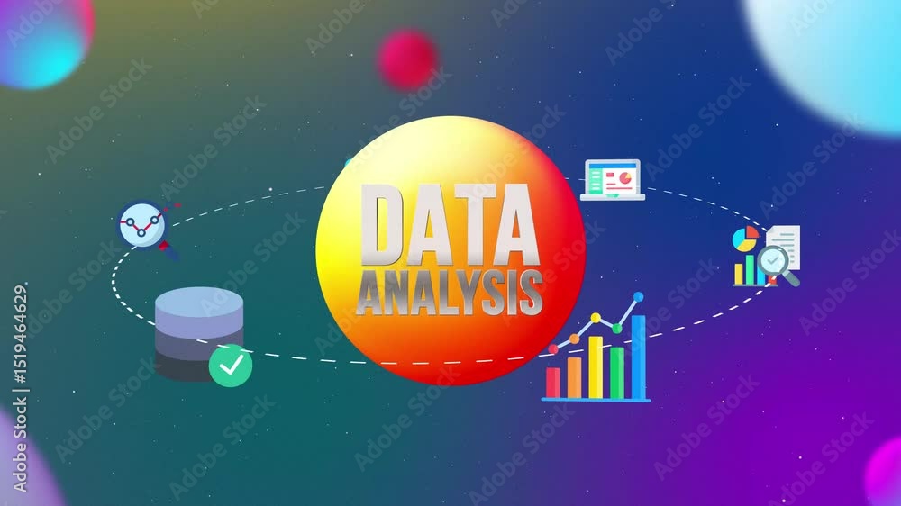Data Analysis Icons With 3d Orbit Style Animation Data Analysis Icons With 3d Orbit Style Animation