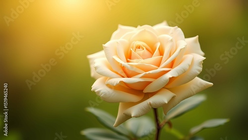 Fototapeta Naklejka Na Ścianę i Meble -  yellow rose on green background