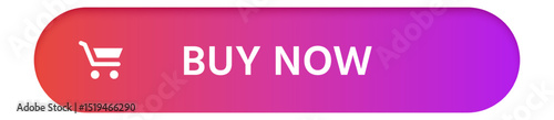 Brightly designed buy now button with a shopping cart icon, set against a vibrant pink to purple gradient background, enhancing online shopping experiences