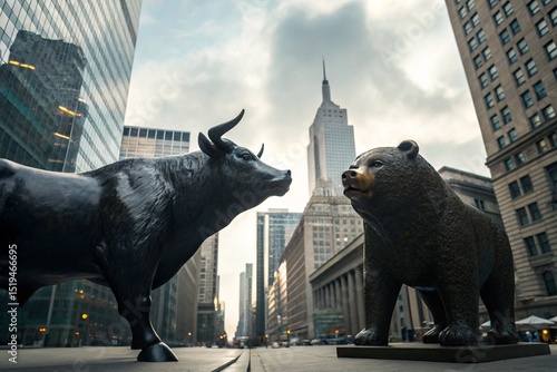 Bull and Bear Statues A Symbol of Market Volatility