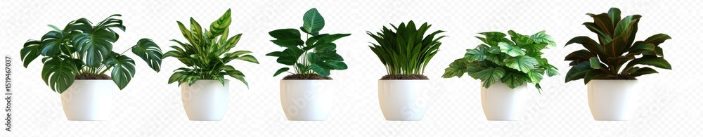 Assorted Houseplants in White Pots (1) Assorted Houseplants in White Pots (1)