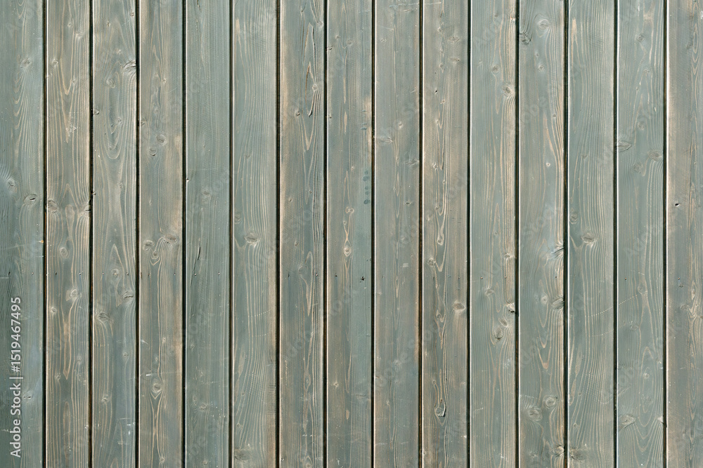 Fototapeta premium Weathered vertical wooden planks with visible grain and knots create a rustic textured surface ideal for backgrounds, design, or mockups.