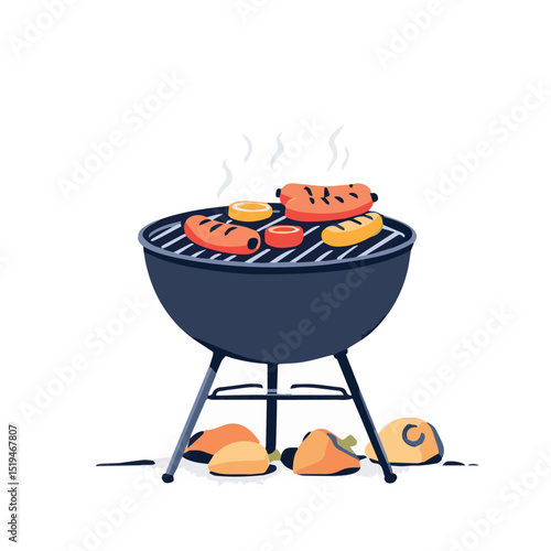 sausages on the grill