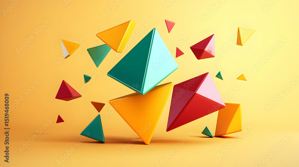 Abstract Geometric Shapes Composition In Vibrant Colors Abstract Geometric Shapes Composition In Vibrant Colors