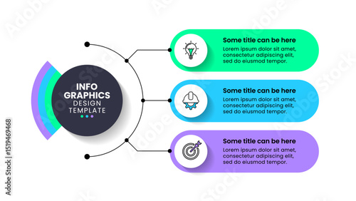 Infographic template. 3 connected banners with title