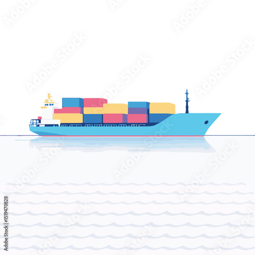 Cargo Ship Loaded with Containers 

