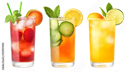 Refreshing Agua Fresca Drink Isolated on Transparent or White Background for Professional Use