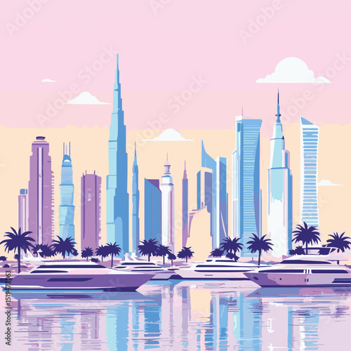 dubai skyline in the united arab emirates