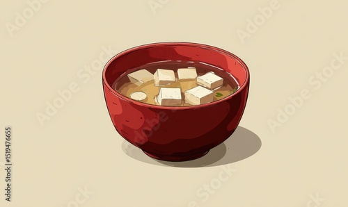 Wallpaper Mural Illustration of a bowl of miso soup. Torontodigital.ca