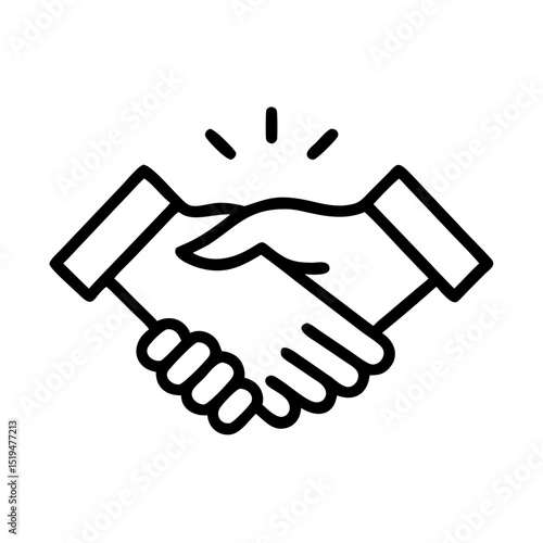 Two hands shaking in a friendly agreement or partnership to signify trust and collaboration in a straightforward business setting
