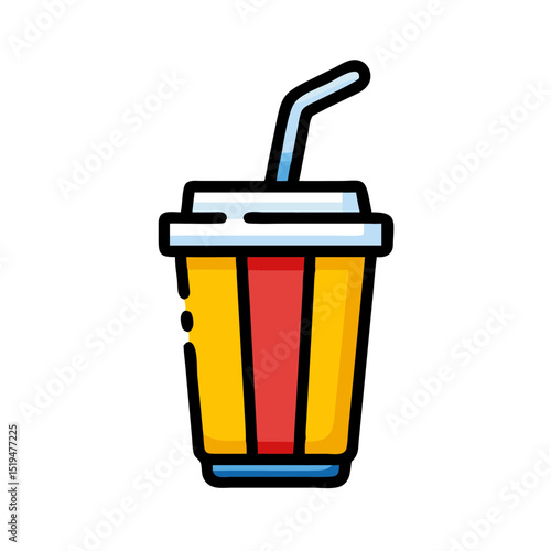 Brightly colored beverage cup with straw in a festive setting ideal for summer events and parties