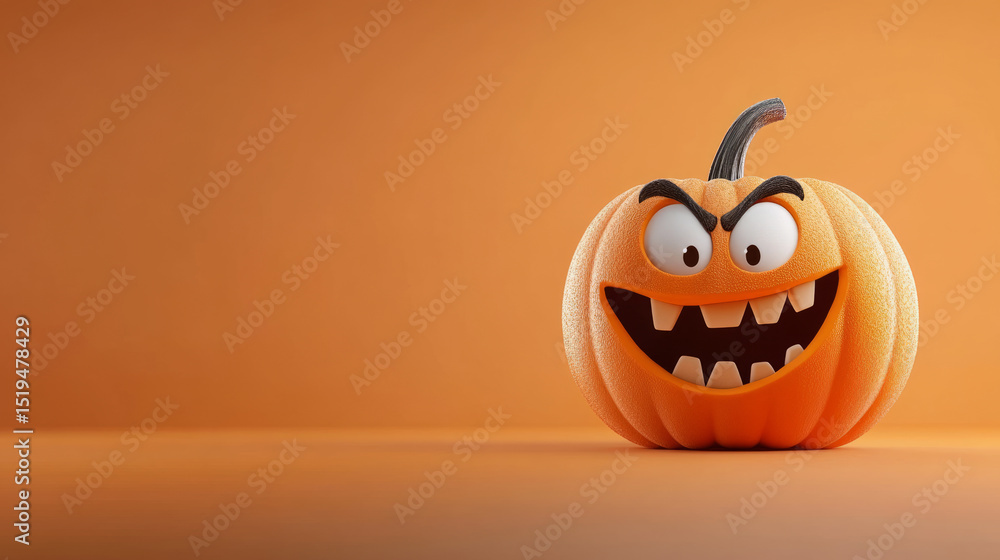 Carved pumpkin with menacing grin, embodying mischief and mirth of Samhain, All Hallows' Eve, and whimsical autumnal trickery Carved pumpkin with menacing grin, embodying mischief and mirth of Samhain, All Hallows' Eve, and whimsical autumnal trickery