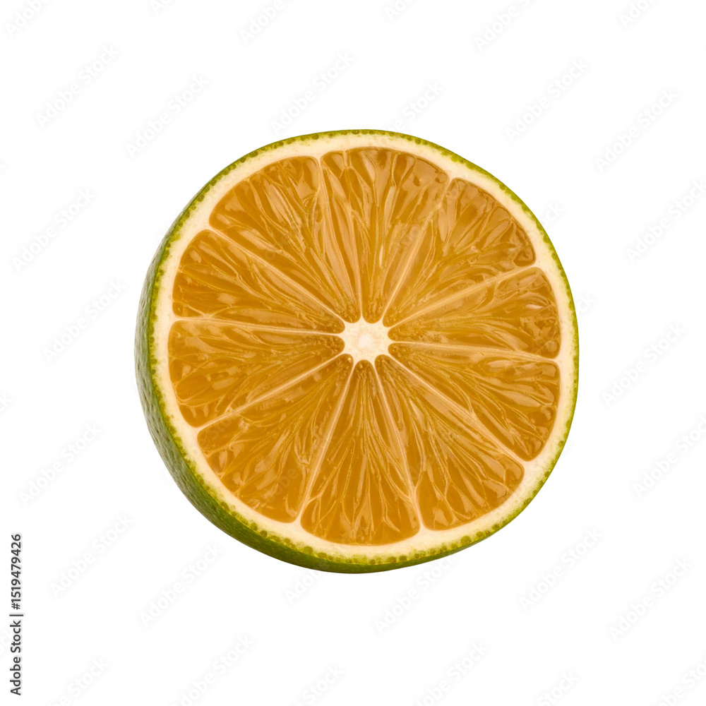 Fresh lime slice juicy citrus fruit yellow green food on transparent background Fresh lime slice juicy citrus fruit yellow green food on transparent background