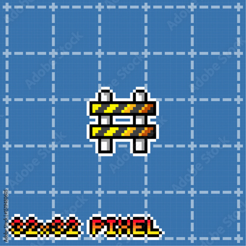 Road Block Pixel Art