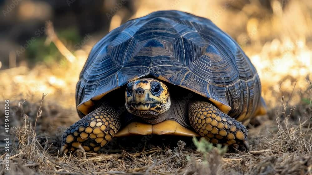 Majestic Red-footed Tortoise in its Natural Habitat Majestic Red-footed Tortoise in its Natural Habitat