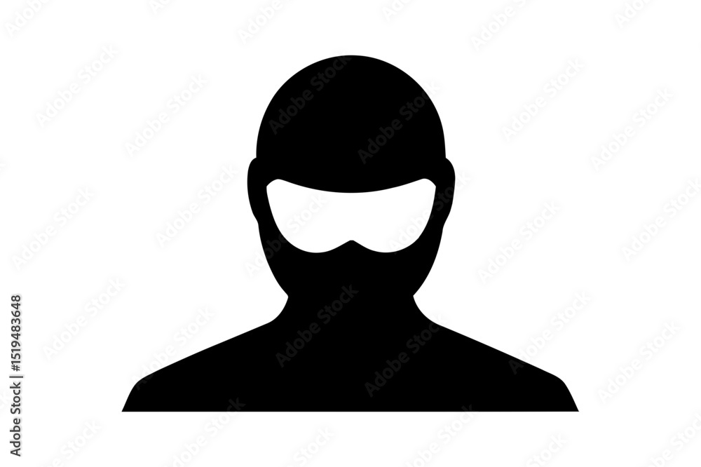 Silhouette of a bearded man wearing a head covering Silhouette of a bearded man wearing a head covering