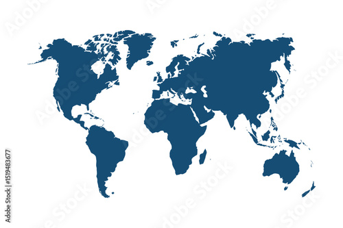 World map blue continents geography earth travel