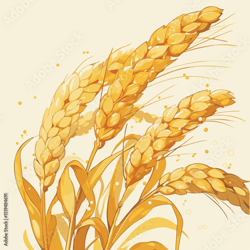 Golden Wheat Stalks A Harvest Illustration