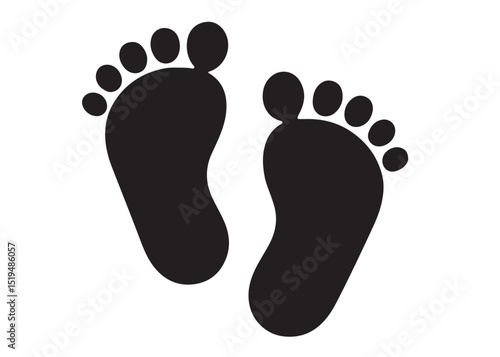 baby feet logo silhouette vector, baby foot logo icon vector silhouette, foot print vector illustration logo, silhouette of baby footprints icon vector silhouette design on white background