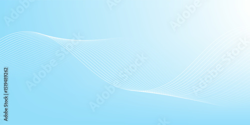 Abstract white wavy glowing lines on a blue background. Futuristic digital high-technology pattern. Health Care concept. Vector illustration