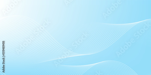 Abstract white wavy glowing lines on a blue background. Futuristic digital high-technology pattern. Health Care concept. Vector illustration