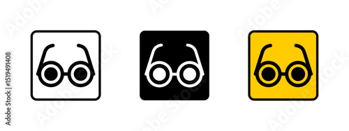 Blind icon. Pair of round lenses on frames representing vision impairment vector illustration. Accessibility and disability support symbol. Assistive guidance sign. Vision health pictogram.