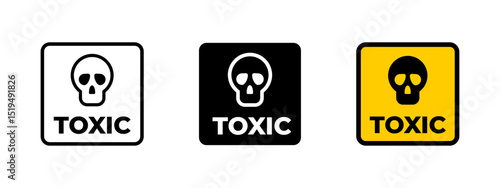 Toxic sign. Human skull symbol indicating poisonous substance vector illustration. Chemical hazard and contamination alert symbol. Used for safety labels and warning icon. Danger pictogram.