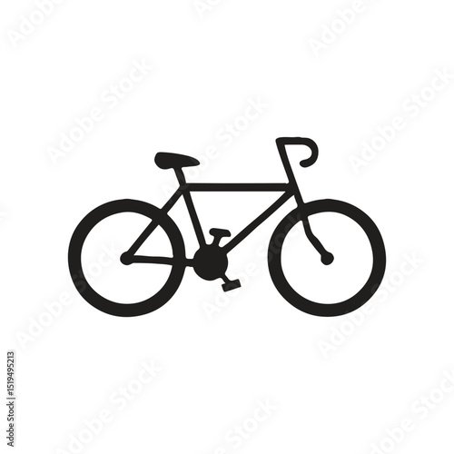 Bicycle Silhouette Vector – Classic Bike Icon Outline Illustration

