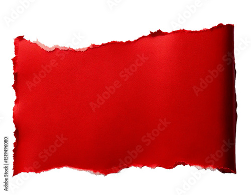 Wallpaper Mural Torn, red, paper, background element ideal for design, presentations, and creative projects; high-definition isolated fragment on white, offering bold texture, dynamic contrast, and visual impact for  Torontodigital.ca