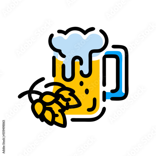 Refreshing beverage featuring foam and hops, ideal for summer gatherings with friends