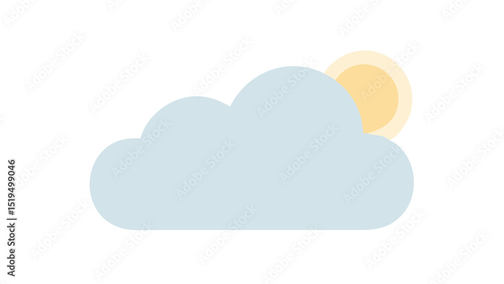 Bright sun peeking behind a fluffy cloud in a serene blue sky during a calm afternoon Bright sun peeking behind a fluffy cloud in a serene blue sky during a calm afternoon