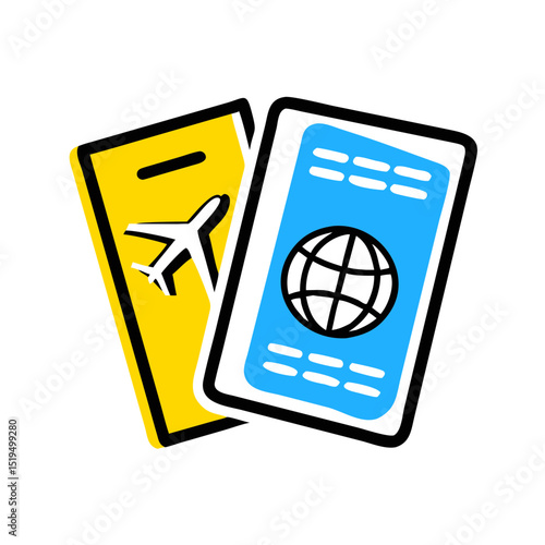 Travel documents featuring a passport and boarding pass for an upcoming flight abroad