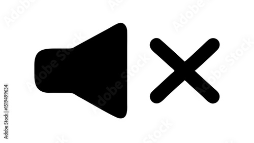 Icon indicating sound is muted with a speaker symbol and cancellation cross for clarity in electronic contexts