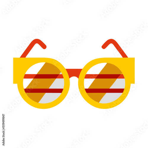 Bright yellow and red striped glasses in a simple design for playful fashion statements and summer fun