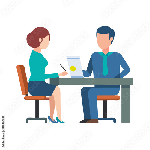 Professionals engaged in a meeting discussing important project details in a modern office setting