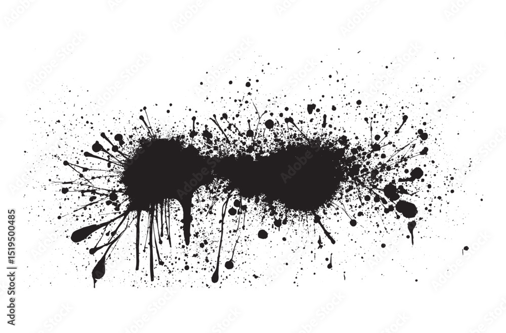 Fototapeta premium ink splat background, brush splatter black and white ,paint splatter vector, watercolor splatter