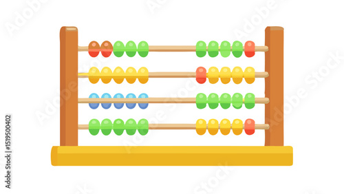 Colorful wooden abacus with vibrant beads representing counting tool for children in educational activities