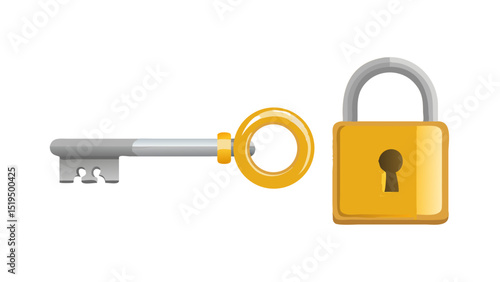 Unlocking security with a key and padlock, symbolizing protection in digital and physical contexts