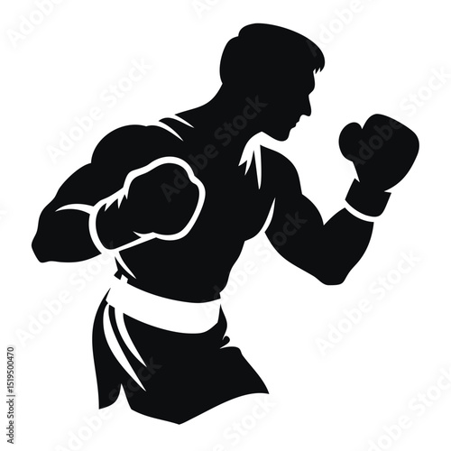 Boxer preparing for a match showcasing power and skill in dynamic posture