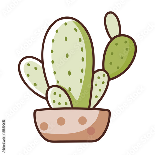 Cactus in a pot displaying unique shapes and green hues on a white background enhances any indoor space