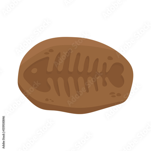 Footprint of a fish skeleton in a stone. The result of archaeological excavations. Prehistoric fish remains