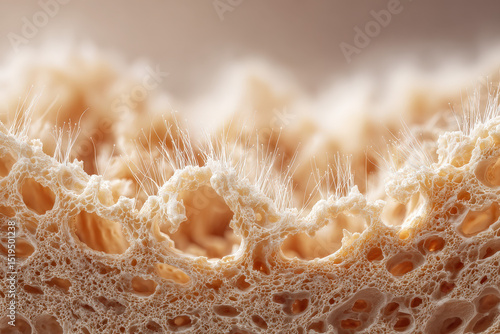 Wallpaper Mural Macro shot natural sea sponge with visible spicules delicate texture natural bio microneedling material, Selective Focus.. Torontodigital.ca