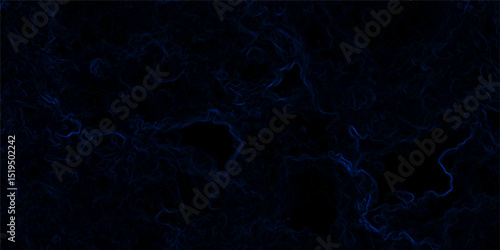 Abstract background with deep black and midnight blue tones, subtle glowing wisps and tendrils of electric blue light. Mysterious, technological, and ominous, energy fields, or galactic phenomena. 
