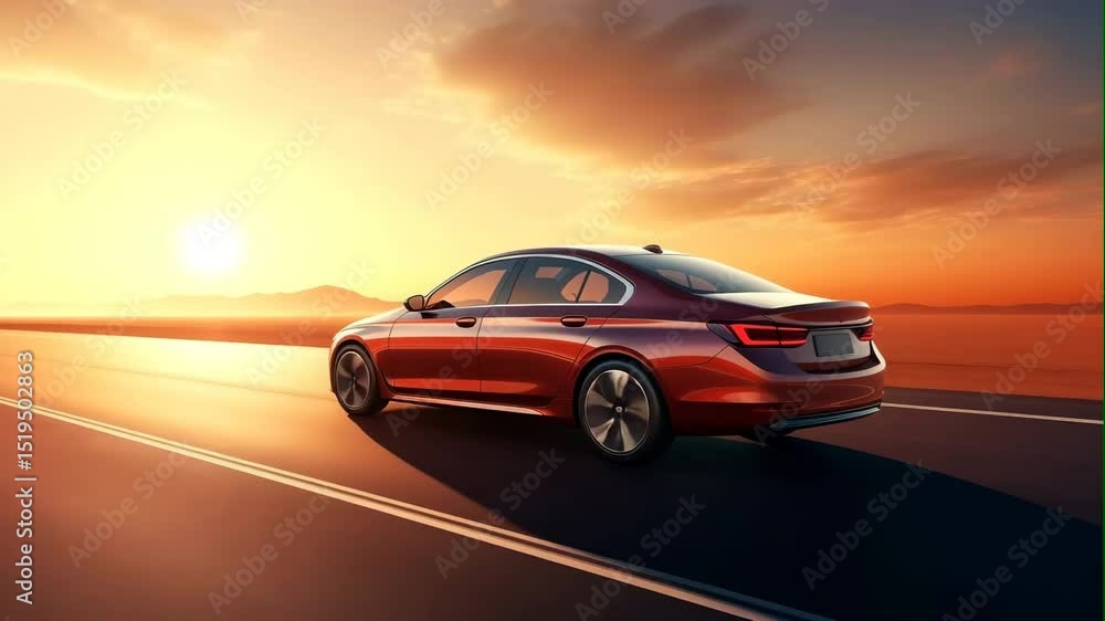 Luxury Car on Open Road During Golden Hour Luxury Car on Open Road During Golden Hour