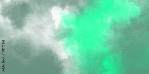Abstract Grunge light teal stucco wall background. Hand painted abstract watercolor background, abstract painted white clouds with pastel. cloudy Minty sky background with clouds, 