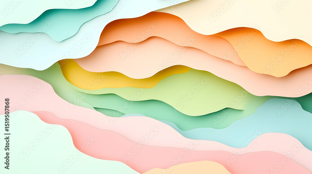Pastel Paper Cutout Layers Creating a Gradient Abstract Background Pastel Paper Cutout Layers Creating a Gradient Abstract Background