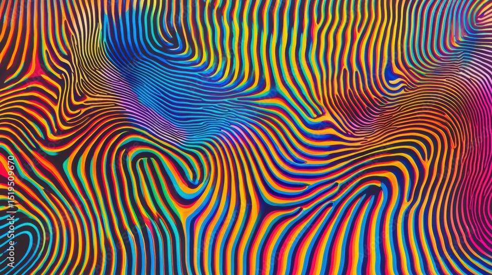 Obraz premium Colorful abstract lines creating a vibrant wave pattern.