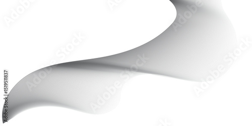Generate an abstract design featuring thin, wavy black lines on a clean white background. The lines should flow smoothly and organically, creating a sense of movement and subtle texture,