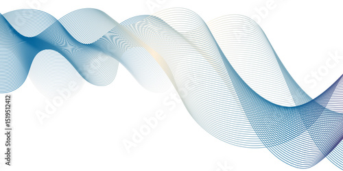  image of a flowing wave or ribbon on a clean white background. The wave should exhibit a subtle gradient, starting with cool blues and purples on the right, 
